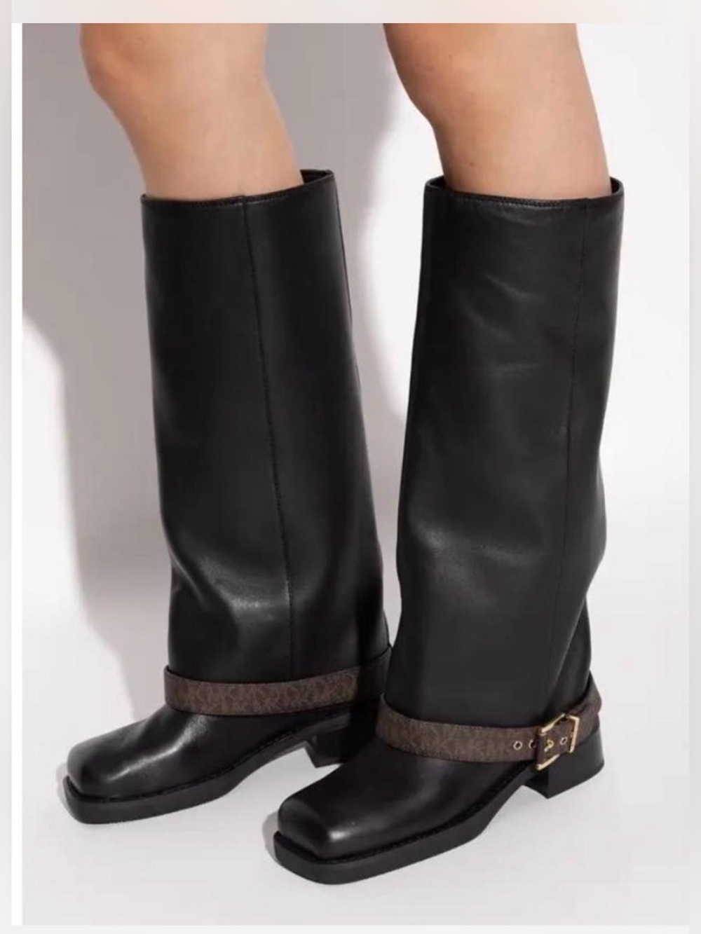 NEW Michael Kors Colby Heeled Knee-High Boots – Brown/Black – Size 8